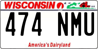 WI license plate 474NMU