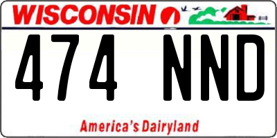 WI license plate 474NND