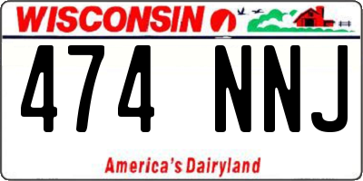 WI license plate 474NNJ