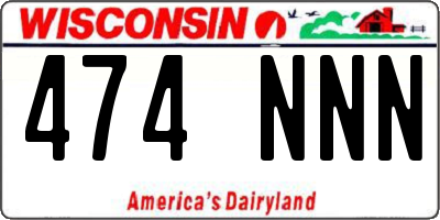 WI license plate 474NNN