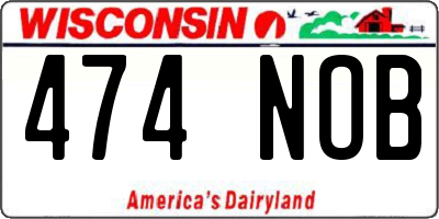 WI license plate 474NOB