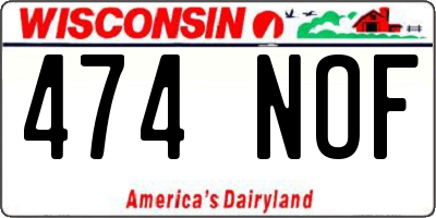 WI license plate 474NOF
