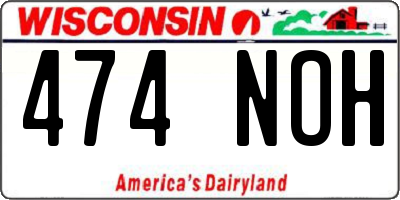 WI license plate 474NOH