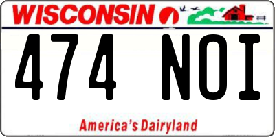 WI license plate 474NOI