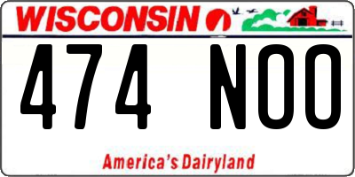WI license plate 474NOO