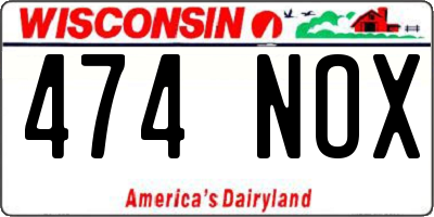 WI license plate 474NOX
