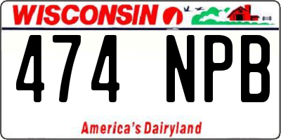 WI license plate 474NPB