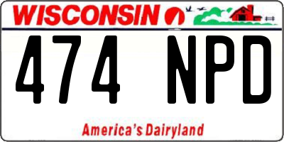 WI license plate 474NPD