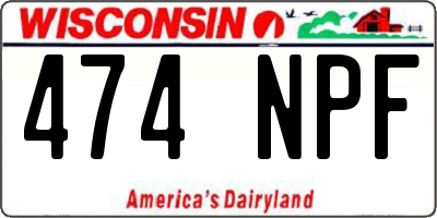 WI license plate 474NPF