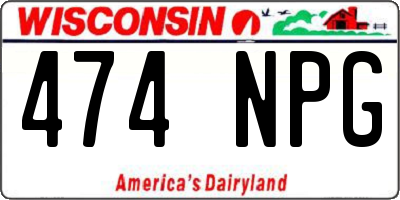 WI license plate 474NPG