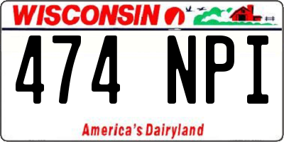 WI license plate 474NPI