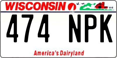 WI license plate 474NPK