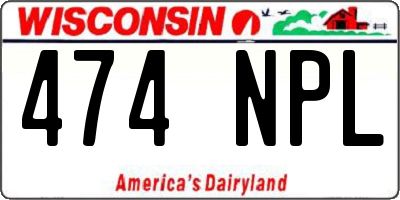 WI license plate 474NPL