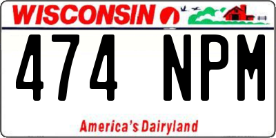 WI license plate 474NPM