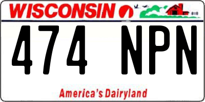 WI license plate 474NPN