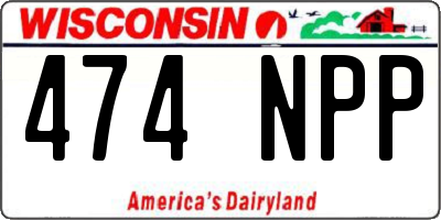 WI license plate 474NPP