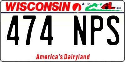WI license plate 474NPS