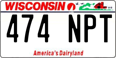 WI license plate 474NPT