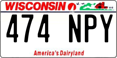 WI license plate 474NPY