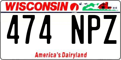 WI license plate 474NPZ