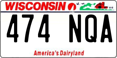 WI license plate 474NQA