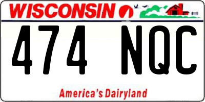 WI license plate 474NQC