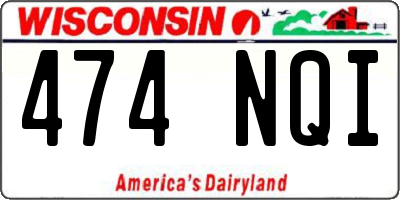 WI license plate 474NQI