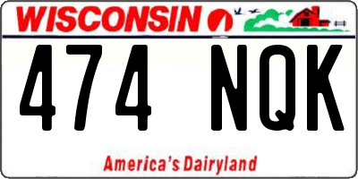 WI license plate 474NQK