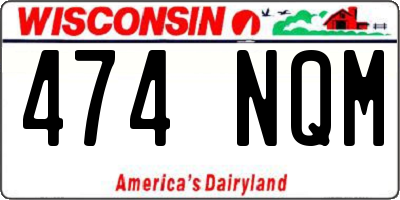 WI license plate 474NQM