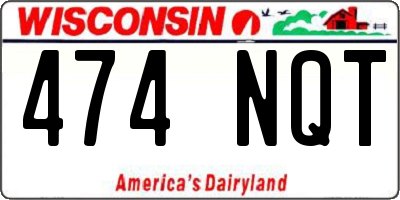 WI license plate 474NQT