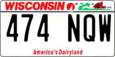 WI license plate 474NQW
