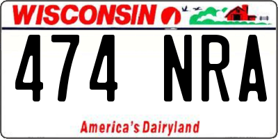 WI license plate 474NRA