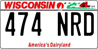 WI license plate 474NRD