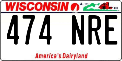 WI license plate 474NRE