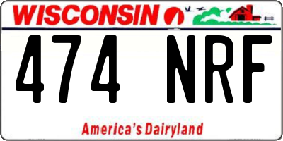 WI license plate 474NRF