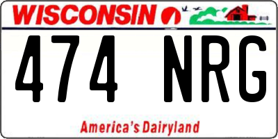 WI license plate 474NRG