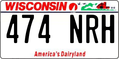 WI license plate 474NRH