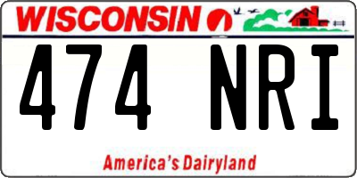 WI license plate 474NRI