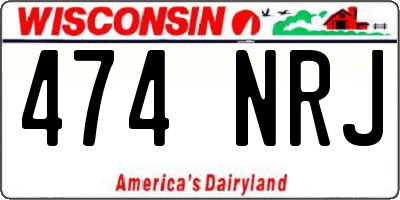 WI license plate 474NRJ
