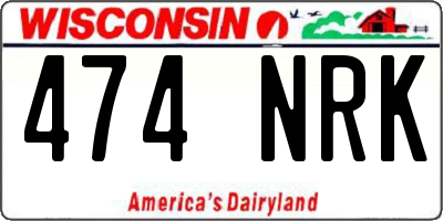 WI license plate 474NRK