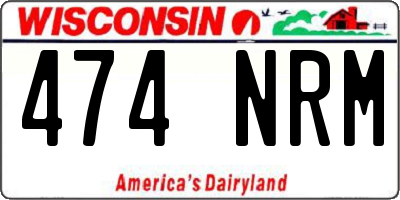 WI license plate 474NRM
