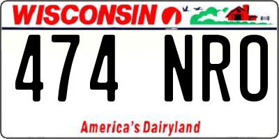 WI license plate 474NRO
