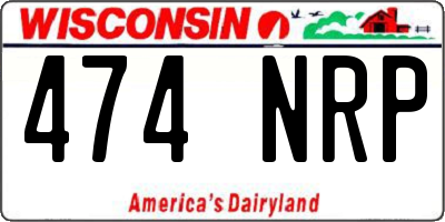 WI license plate 474NRP