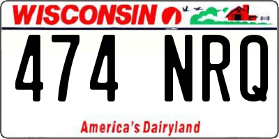 WI license plate 474NRQ