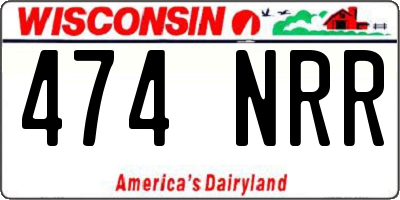 WI license plate 474NRR