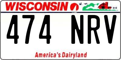 WI license plate 474NRV
