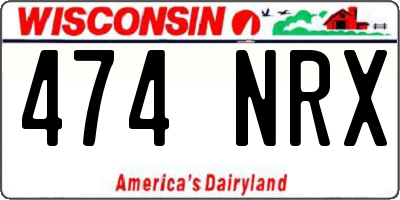 WI license plate 474NRX