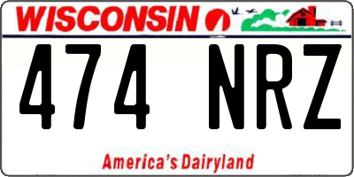 WI license plate 474NRZ