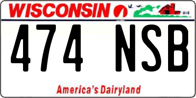 WI license plate 474NSB
