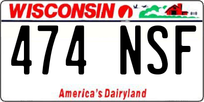 WI license plate 474NSF